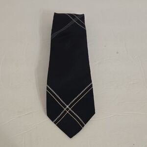Pierre Balmain Black and Gray Checkered Tie
